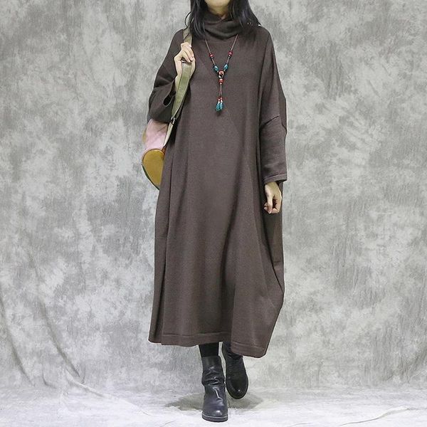 casual dresses johnature women turtleneck bat sleeve knitted long solid color 2021 spring loose soft cotton sweater dress, Black;gray
casual dresses johnature women turtleneck bat sleeve knitted long solid color 2021 spring loose soft cotton sweater dress, Black;gray