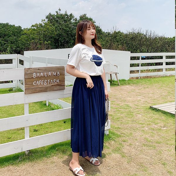 new fashion + suit plus-size women summer round collar slimming age-reducing t-shirt two-piece skirt 2095 k573, Black
new fashion + suit plus-size women summer round collar slimming age-reducing t-shirt two-piece skirt 2095 k573, Black