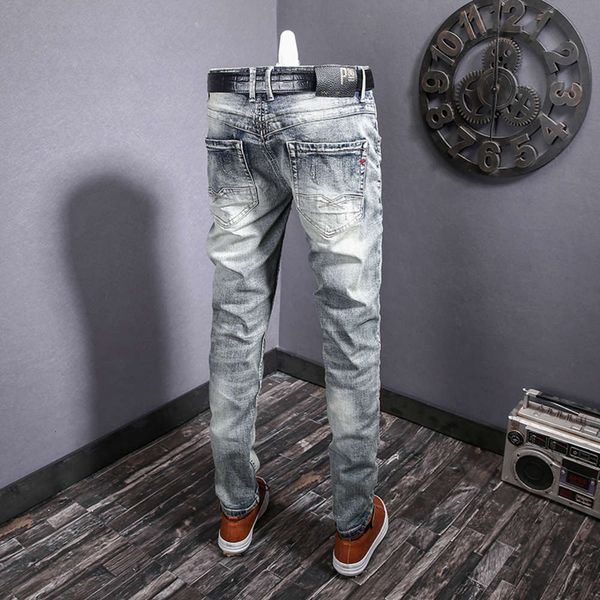 spring and autumn jeans men's fashion brand hole patch youth stretch slim straight pants nostalgic, Blue
spring and autumn jeans men's fashion brand hole patch youth stretch slim straight pants nostalgic, Blue