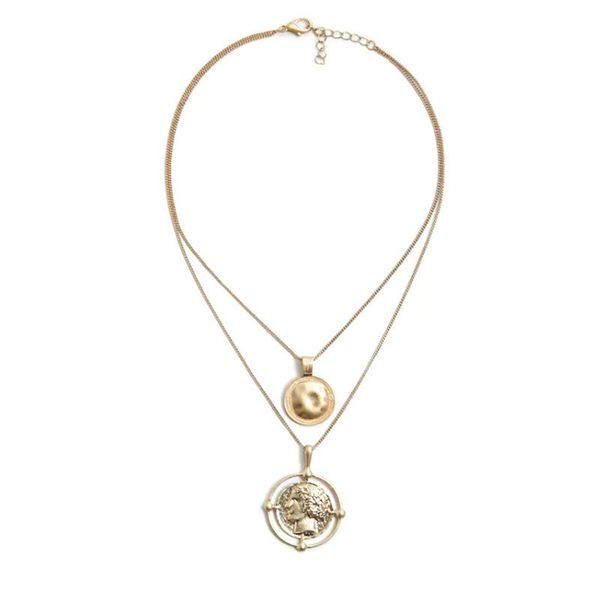 pendant necklaces girls jewelry vintage gold carved coin necklace long chain double-layer personality for woman accessories, Silver
pendant necklaces girls jewelry vintage gold carved coin necklace long chain double-layer personality for woman accessories, Silver