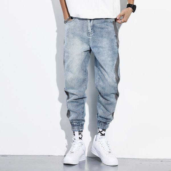 2021 new moda estilo coreano brim dos homens solto ajuste retro azul emendado calas de carga listra designer harem jeans streetwear hip dp7s, Blue
2021 new moda estilo coreano brim dos homens solto ajuste retro azul emendado calas de carga listra designer harem jeans streetwear hip dp7s, Blue