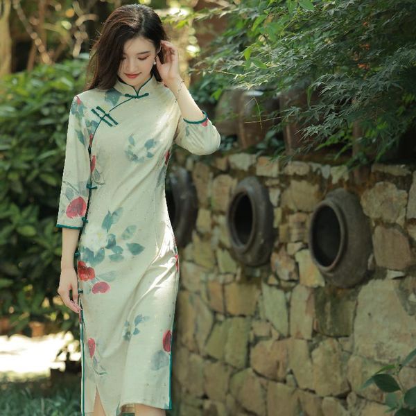 ethnic clothing women print flowers cheongsams oriental mandarin collar qipao elegant chinese bride wedding dress gown high split vesti, Red
ethnic clothing women print flowers cheongsams oriental mandarin collar qipao elegant chinese bride wedding dress gown high split vesti, Red