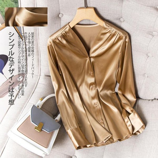 men's casual shirts women's blouses and silk golden satin face office formal plus large size spring summer haut femme, White;black
men's casual shirts women's blouses and silk golden satin face office formal plus large size spring summer haut femme, White;black
