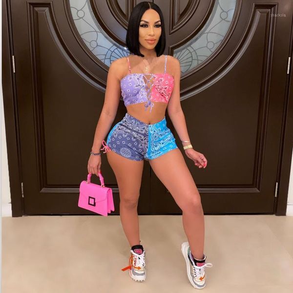 splicing bandana print 2 pieces sport sets hollow bodycon short rompers summer clothes for women night club outfits 2021 women's tracks, Gray
splicing bandana print 2 pieces sport sets hollow bodycon short rompers summer clothes for women night club outfits 2021 women's tracks, Gray