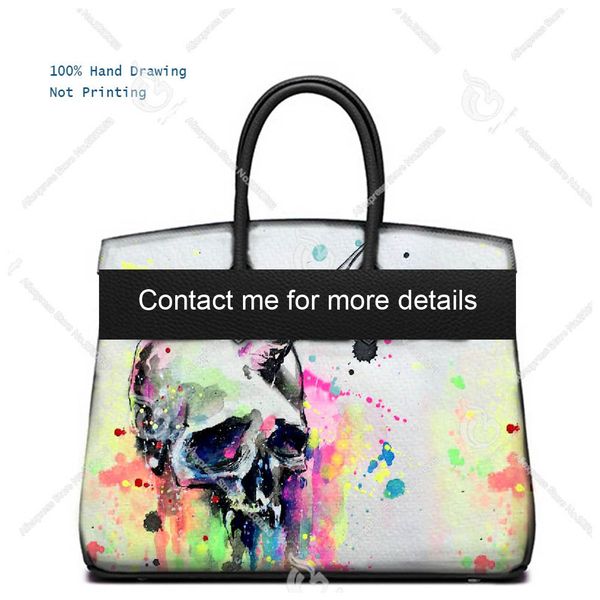 high custom handmake painted graffiti art skull women hand bag designers luxury handbags genuine cowhide leather brand bags, Black;red
high custom handmake painted graffiti art skull women hand bag designers luxury handbags genuine cowhide leather brand bags, Black;red