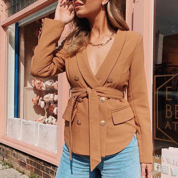 fashion spring solid short v neck blazers women elegant double breasted jackets women slim tie belt pockets suits ladies, White;black
fashion spring solid short v neck blazers women elegant double breasted jackets women slim tie belt pockets suits ladies, White;black