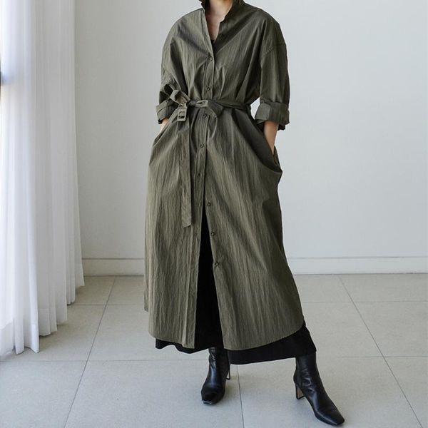 women's trench coats autumn single breasted oversized long coat women windbreaker fashion female turn-down collar overcoats, Tan;black
women's trench coats autumn single breasted oversized long coat women windbreaker fashion female turn-down collar overcoats, Tan;black