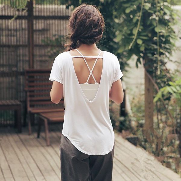2021 super soft white workout gym short sleeved shirts women loose fit sport fitness yoga shirt backless blouse women, White;red
2021 super soft white workout gym short sleeved shirts women loose fit sport fitness yoga shirt backless blouse women, White;red