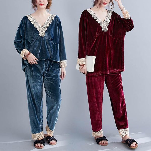 women's two piece pants 140kg plus size autumn winter korean loose lace home service bust 144cm 6xl 7xl 8xl 9xl pleuche v-neck casual s, White
women's two piece pants 140kg plus size autumn winter korean loose lace home service bust 144cm 6xl 7xl 8xl 9xl pleuche v-neck casual s, White