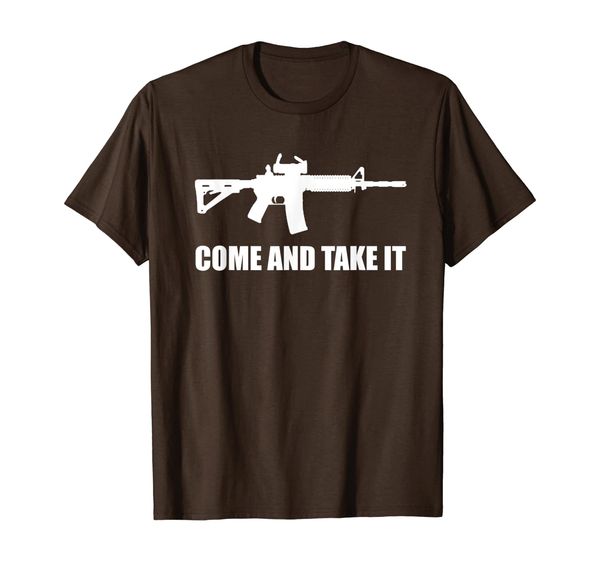 2nd amendment ar-15 t-shirt - come and take it shirt, White;black