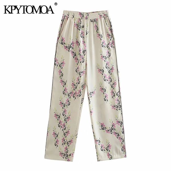 kpytomoa women chic fashion with piping floral print pants vintage high elastic waist side pockets female trousers mujer 210925, Black;white
kpytomoa women chic fashion with piping floral print pants vintage high elastic waist side pockets female trousers mujer 210925, Black;white