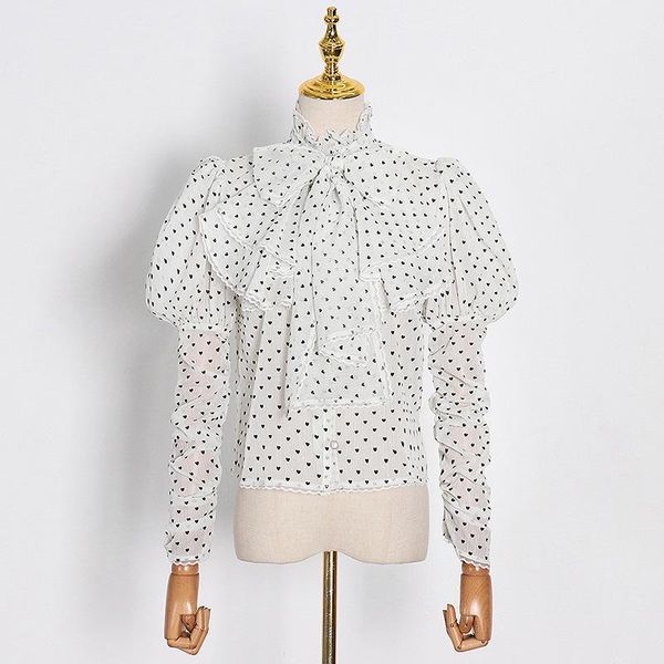 2021 spring new fashion stand collar puff sleeve bow single breasted patchwork print loose casual women shirt, White
2021 spring new fashion stand collar puff sleeve bow single breasted patchwork print loose casual women shirt, White