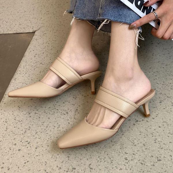 slippers allbitefo genuine leather party shoes women heels summer sandals, Black
slippers allbitefo genuine leather party shoes women heels summer sandals, Black