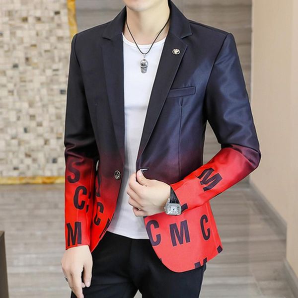 men's suits & blazers 2021 spring gradient color suit jacket streetwear korean slim fit casual blazer wedding business clothing coats, White;black
men's suits & blazers 2021 spring gradient color suit jacket streetwear korean slim fit casual blazer wedding business clothing coats, White;black