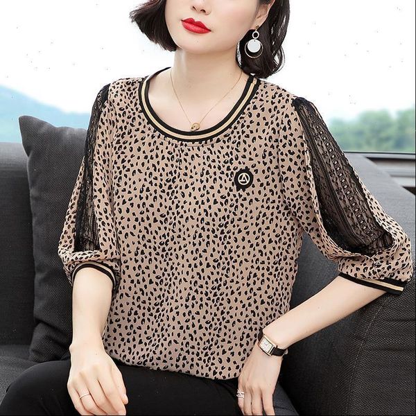 new women spring summer blouses shirt women casual o neck hollow out leopard blouses loose df3294, White
new women spring summer blouses shirt women casual o neck hollow out leopard blouses loose df3294, White