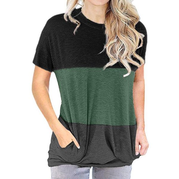 women's t-shirt women summer loose casual short sleeve shirt fashion simple basic tee colorblock wide stripe patchwork crew neck comfy, White 
women's t-shirt women summer loose casual short sleeve shirt fashion simple basic tee colorblock wide stripe patchwork crew neck comfy, White