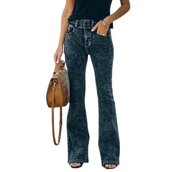 women's jeans black flared women high waist casual pants vintage streetwear denim trousers lady boot cut autumn 2021, Blue
women's jeans black flared women high waist casual pants vintage streetwear denim trousers lady boot cut autumn 2021, Blue