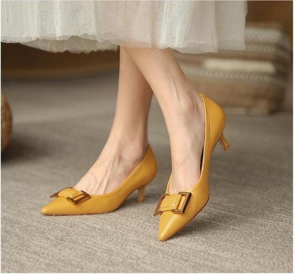 dress shoes 2021 5 cm office ladies pointing toe pump yellow pointed shallow mouth high heels slimming women's, Black
dress shoes 2021 5 cm office ladies pointing toe pump yellow pointed shallow mouth high heels slimming women's, Black