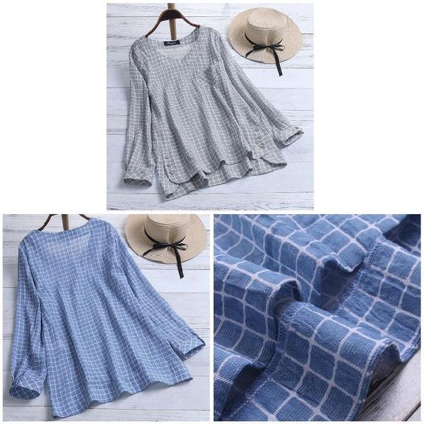 women's blouses & shirts ly women plaid v neck long sleeves loose pullover casual for summer dod886, White
women's blouses & shirts ly women plaid v neck long sleeves loose pullover casual for summer dod886, White