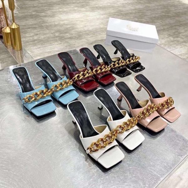slippers 2021 est summer woman morden leather many chain decora open toes thin heels bota feminina, Black
slippers 2021 est summer woman morden leather many chain decora open toes thin heels bota feminina, Black