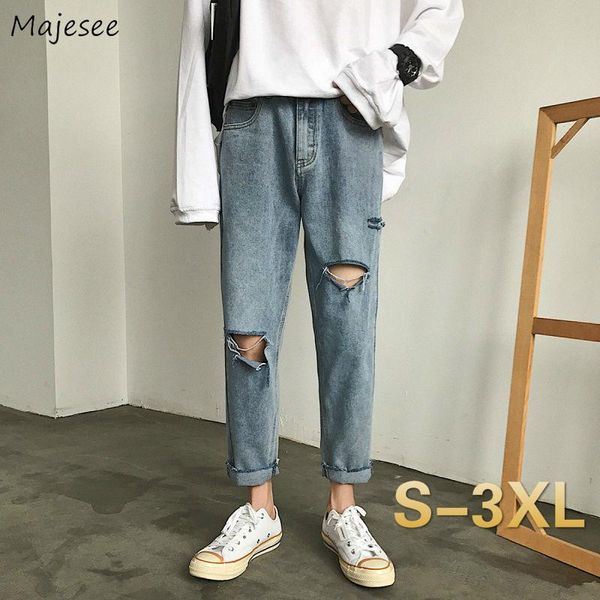 men's jeans men hole ripped denim trousers stylish street-wear baggy straight trendy korean-style all-match leisure mens ankle-length, Blue
men's jeans men hole ripped denim trousers stylish street-wear baggy straight trendy korean-style all-match leisure mens ankle-length, Blue