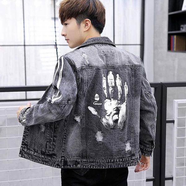 men's jackets spring autumn 2021 palm printed denim workwear jacket street plus size korean style handsome student, Black;brown
men's jackets spring autumn 2021 palm printed denim workwear jacket street plus size korean style handsome student, Black;brown