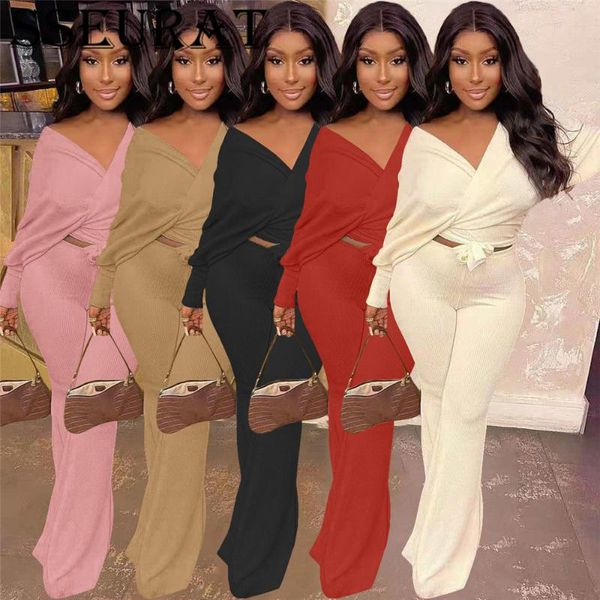 women's two piece pants sseurat women set knitting long sleeve bow loose and flare suits autumn fashion outfits, White
women's two piece pants sseurat women set knitting long sleeve bow loose and flare suits autumn fashion outfits, White