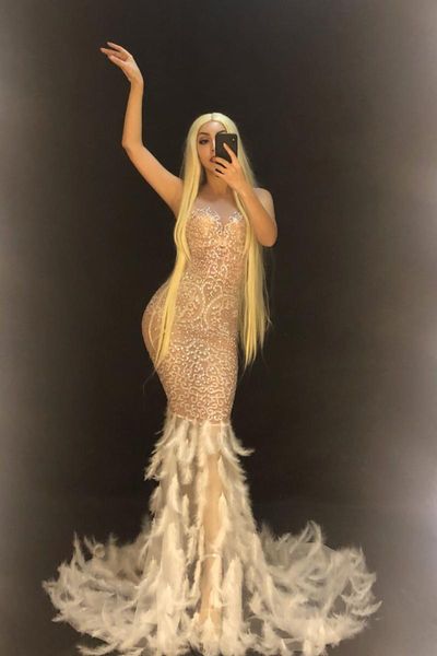 casual dresses women see through mesh rhinestones dress evening birthday party celebrate feather singer costume long net yarn, Black;gray
casual dresses women see through mesh rhinestones dress evening birthday party celebrate feather singer costume long net yarn, Black;gray