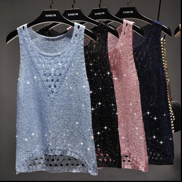 summer shiny lurex knit women hollow out sequined sleeveless shirt bohemian slim casual bling camisole tanks femme qh1970, White
summer shiny lurex knit women hollow out sequined sleeveless shirt bohemian slim casual bling camisole tanks femme qh1970, White