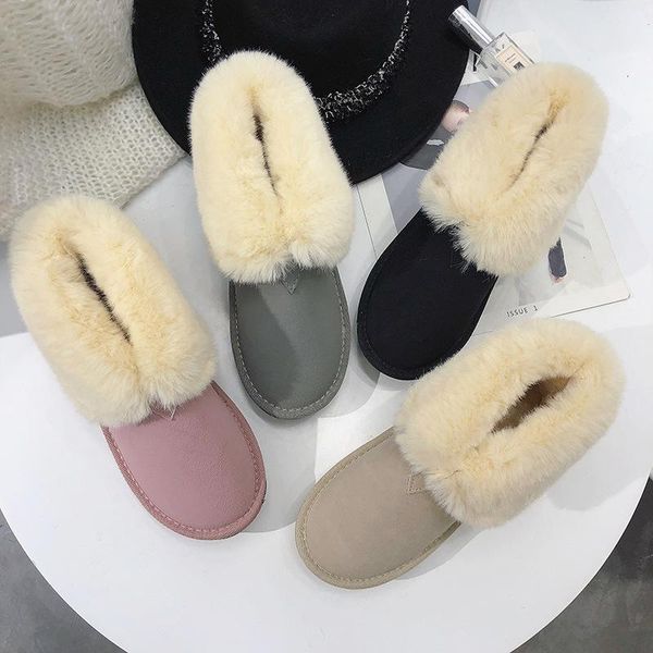 boots women flats ankle snow fur winter warm shoes woman round-toe female flock leather ghn78, Black
boots women flats ankle snow fur winter warm shoes woman round-toe female flock leather ghn78, Black