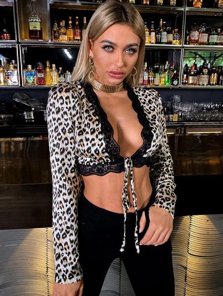 women's t-shirt fashion short v-neck t-shirts leopard long sleeve lace up tee femme cropped women spring clothes, White
women's t-shirt fashion short v-neck t-shirts leopard long sleeve lace up tee femme cropped women spring clothes, White