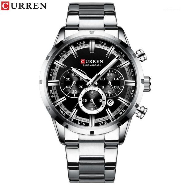 men quartz watch stainless steel band fashion multifunction wristwatch 3atm luminous display chronograph calendar date watches wristwatches, Slivery;brown
men quartz watch stainless steel band fashion multifunction wristwatch 3atm luminous display chronograph calendar date watches wristwatches, Slivery;brown