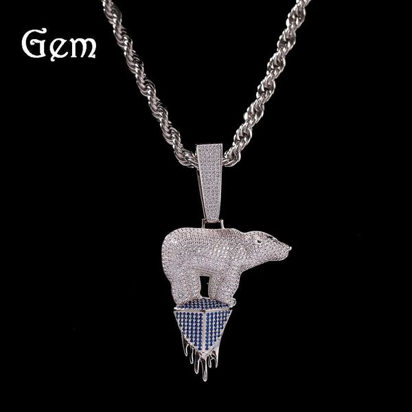 new hip hop zircon glacier polar bear pendant men's hip hop rap performance with trendy accessories, Silver
new hip hop zircon glacier polar bear pendant men's hip hop rap performance with trendy accessories, Silver