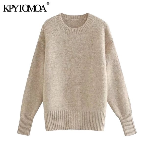 kpytomoa women fashion soft touch loose knitted sweater vintage o neck long sleeve female pullovers chic 201221, White;black
kpytomoa women fashion soft touch loose knitted sweater vintage o neck long sleeve female pullovers chic 201221, White;black