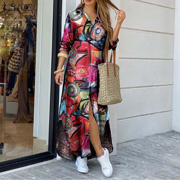 elegant women maxi shirt dress casual floral printed robe longue zanzea autumn vintage ladies long sleeve vestidos plus size 5xl x0521, Black;gray
elegant women maxi shirt dress casual floral printed robe longue zanzea autumn vintage ladies long sleeve vestidos plus size 5xl x0521, Black;gray