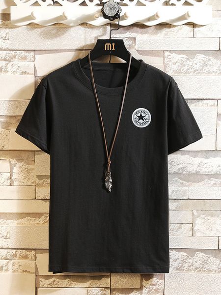 2020 cotton t-shirt short sleeve summer new casual men's loose large print youth, White;black
2020 cotton t-shirt short sleeve summer new casual men's loose large print youth, White;black