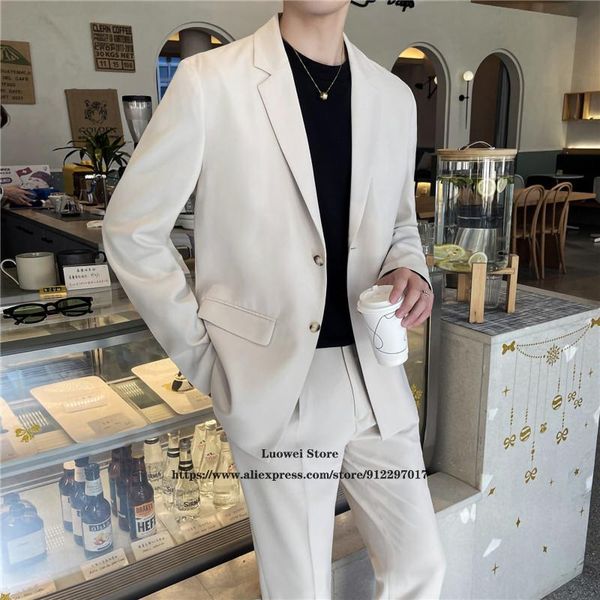 men's suits & blazers fashion casual mens young male college style blazer formal wedding groomsmen tuxedo 2 piece jacket pants set cost, White;black
men's suits & blazers fashion casual mens young male college style blazer formal wedding groomsmen tuxedo 2 piece jacket pants set cost, White;black