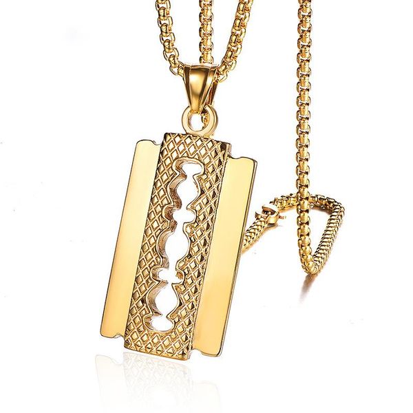 pendant necklaces hip hop rock stainless steel blade for men barber jewelry drop, Silver
pendant necklaces hip hop rock stainless steel blade for men barber jewelry drop, Silver
