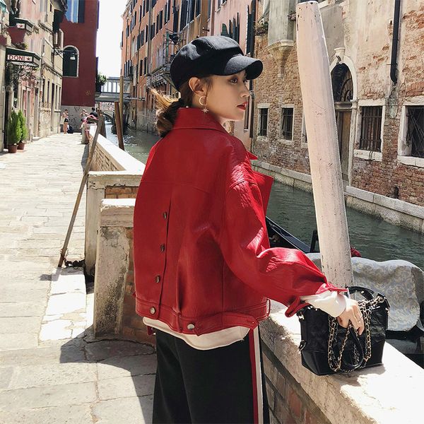 2021 new faux jacket for women spring autumn outerwear ladies loose casual single breasted biker motorcycle short leather coats 7d1m, Black
2021 new faux jacket for women spring autumn outerwear ladies loose casual single breasted biker motorcycle short leather coats 7d1m, Black