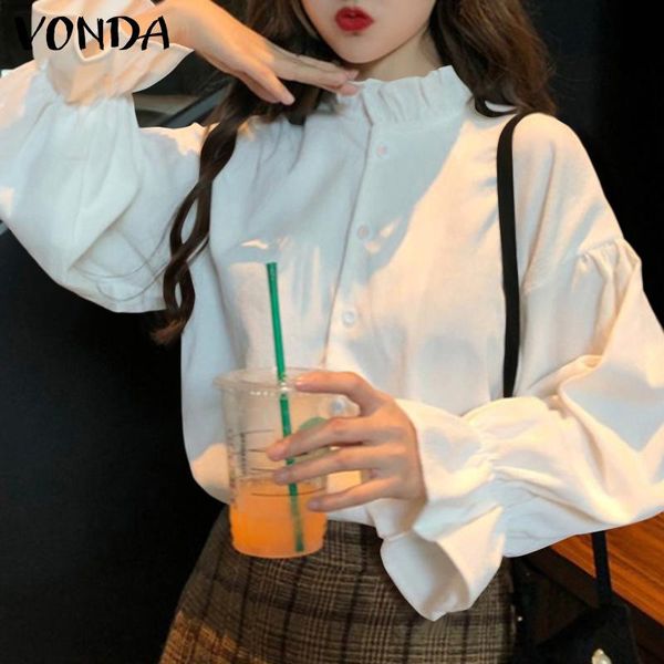 women's blouses & shirts vonda women loose solid casual long sleeved bohemian party blusas femininas ol office retro shirt, White
women's blouses & shirts vonda women loose solid casual long sleeved bohemian party blusas femininas ol office retro shirt, White