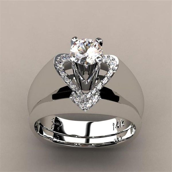 wedding rings trendy female love heart crystal ring set charm silver color for women luxury white round zircon engagement, Slivery;golden
wedding rings trendy female love heart crystal ring set charm silver color for women luxury white round zircon engagement, Slivery;golden