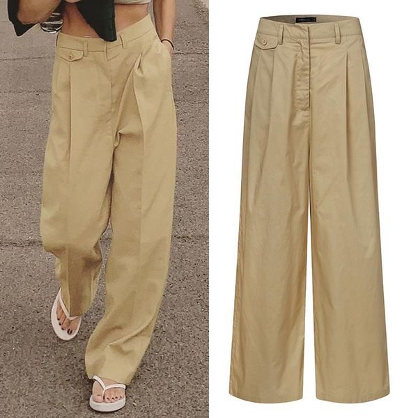 women's pants & capris vintage high waist women wide leg 2021 celmia fashion elegant office ol trouser female casual loose pockets soli, Black;white
women's pants & capris vintage high waist women wide leg 2021 celmia fashion elegant office ol trouser female casual loose pockets soli, Black;white