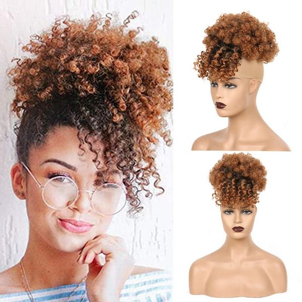 synthetic wigs afro puff clip ponytail drawstring with bangs short kinky curly hair bun in on wrap updo for african americ, Black
synthetic wigs afro puff clip ponytail drawstring with bangs short kinky curly hair bun in on wrap updo for african americ, Black