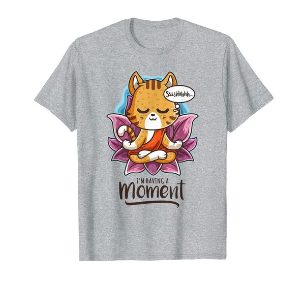 yoga cat lotus position shh i'm having a moment workout gift t-shirt, White;black
yoga cat lotus position shh i'm having a moment workout gift t-shirt, White;black