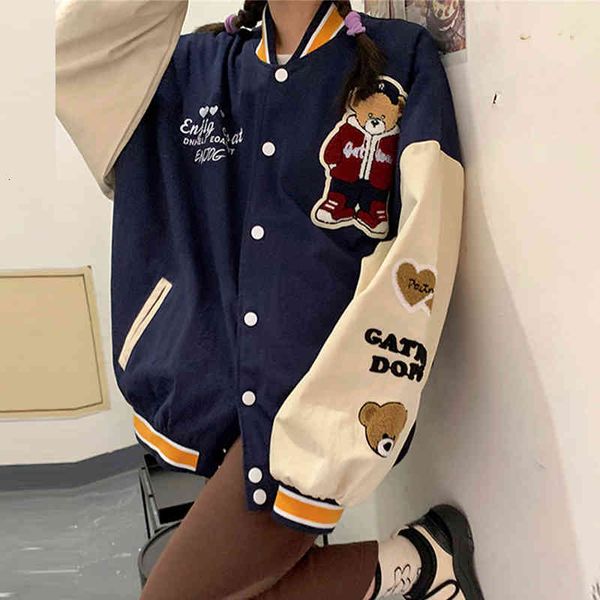 women's jackets vintage bear letters baseball coat women oversized outerwear harajuku korean style loose students girls o5zf, Black;brown
women's jackets vintage bear letters baseball coat women oversized outerwear harajuku korean style loose students girls o5zf, Black;brown