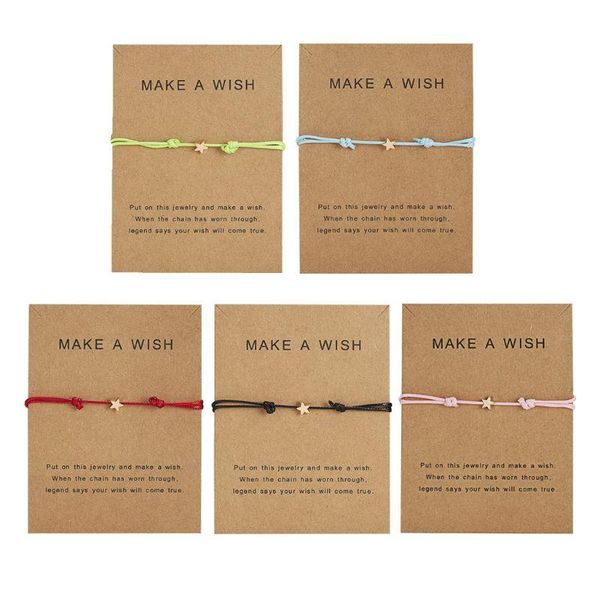 charm bracelets good luck wish card star adjustable wax rope bracelet friendship jewelry, Golden;silver
charm bracelets good luck wish card star adjustable wax rope bracelet friendship jewelry, Golden;silver