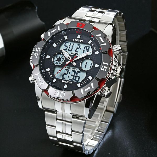 wristwatches stryve fashion men's watches digital wristwatch male sport watch for man 30m waterproof electronic clock relojes hombre, Slivery;brown
wristwatches stryve fashion men's watches digital wristwatch male sport watch for man 30m waterproof electronic clock relojes hombre, Slivery;brown