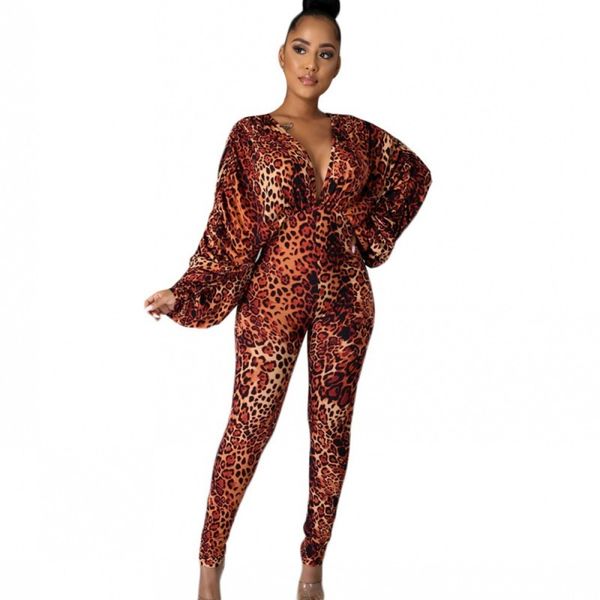 leopard print for women with low-necked, up-and-down-to-the-back leotard spring overalls fashion new high-waisted lady from rnal, Gray 
leopard print for women with low-necked, up-and-down-to-the-back leotard spring overalls fashion new high-waisted lady from rnal, Gray