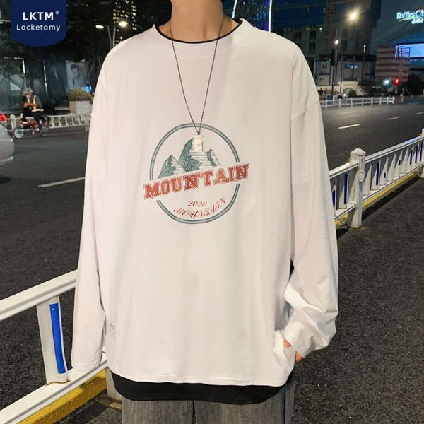 lktm men's # fake two-piece t-shirt men's long sleeves ins fashion brand loose autumn fashion versatile top, White;black
lktm men's # fake two-piece t-shirt men's long sleeves ins fashion brand loose autumn fashion versatile top, White;black