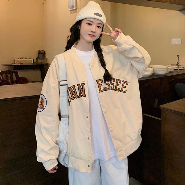 women's jackets baseball uniform jacket 2021 autumn retro korean loose thin casual, Black;brown
women's jackets baseball uniform jacket 2021 autumn retro korean loose thin casual, Black;brown